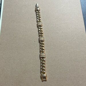 Vintage SAL gold tone link bracelet with Swarovski crystals